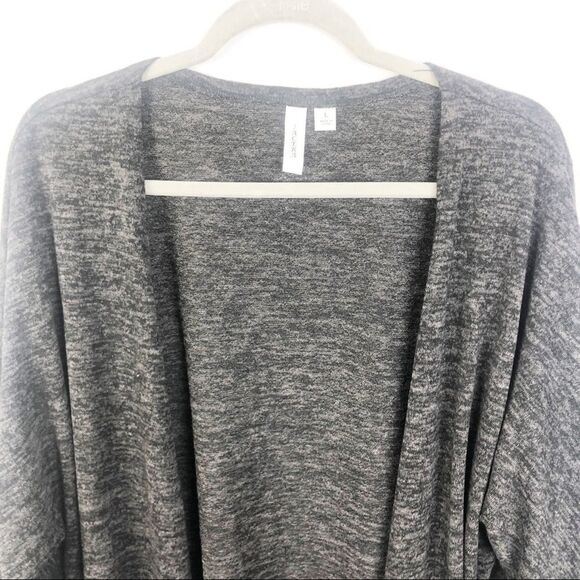TACERA | Dark Gray Open Front Kimono Cardigan Sweater Women’s Size Large - Picture 4 of 7